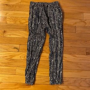 Black/White Printed Jogger Pants